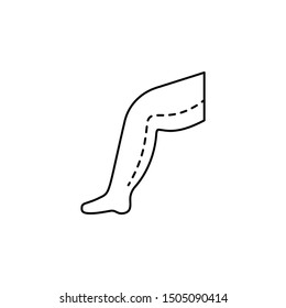 leg under reduce line icon on white background