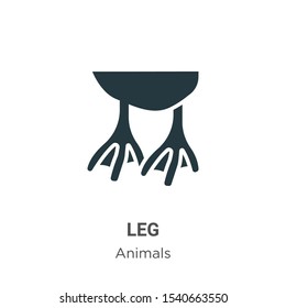 Leg vector icon on white background. Flat vector leg icon symbol sign from modern animals collection for mobile concept and web apps design.