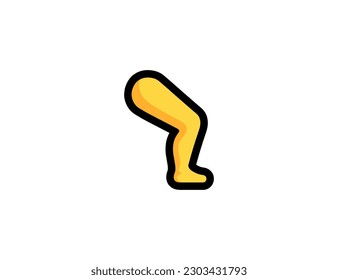 Icono del vector de la pierna sobre un fondo blanco. Ilustración del emoticono de la pierna de la anatomía humana. Emoticono vectorial de pierna aislada