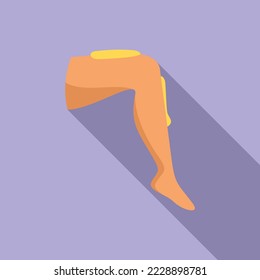 Icono de cera de la pierna vector plano. Sello de oro. Depilación del pelo