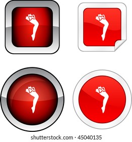  Leg  web buttons. Vector illustration.