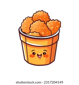 leg wings and nuggets Fried Chicken Isolated Set vector illustration