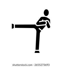 leg workout black flat icon for digital and print projects.  Minimal clean icons for apps and websites. Modern simple icons for UI UX and branding