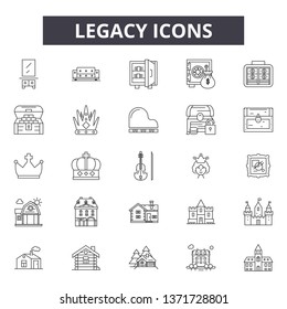 Legacy line icons, signs set, vector. Legacy outline concept, illustration: legacy,isolated,finance,design