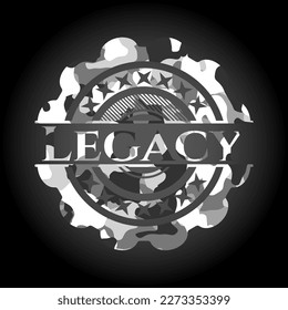 Legacy on grey camouflaged pattern 