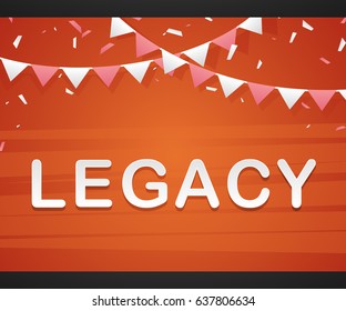 Legacy on red background with triangle flags for Mobile, Web