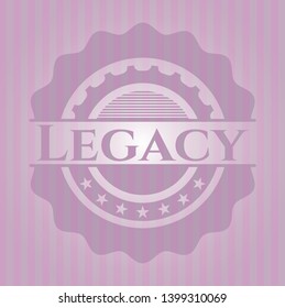 Legacy realistic pink emblem. Vector Illustration. Detailed.