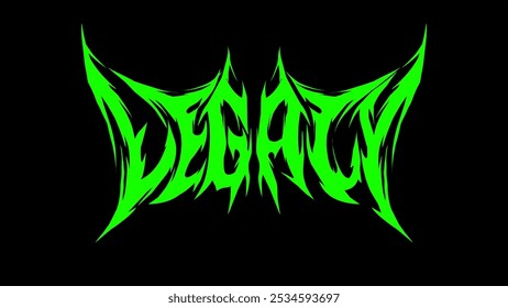Legacy text grunge typography dark, lettering metal style. green color vector design for t-shirt print apparel etc