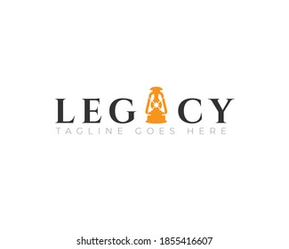 legacy wordmark with classic lantern as letter A