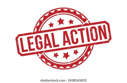 Legal Action Red Rubber Stamp vector design.