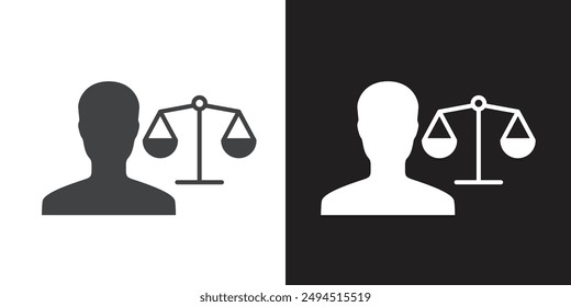 Legal advice icon Flat set in black and white color outline vector