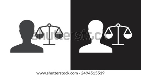 Legal advice icon Flat set in black and white color outline vector