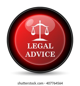 Legal advice icon. Internet button on white background. EPS10 vector