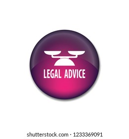 Legal advice vector button, web design element