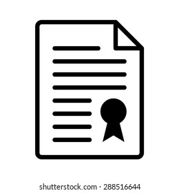 Legal agreement contract, deed or title line art vector icon for apps and websites