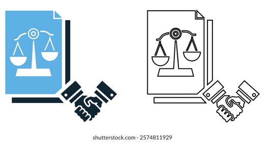 legal agreement icon vector, contracts, handshakes, signatures, and legal documents, pictogram symbol ui and ux design, glyphs and stroke line