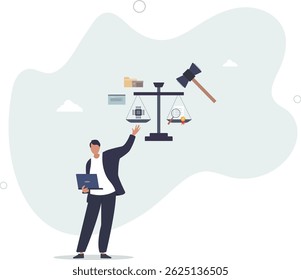 Legal AI and artificial intelligence for justice system. Use technology for effective courthouse work automation . character life .