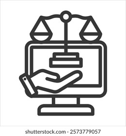 Legal Aspects Outline Icon Vector Illustration