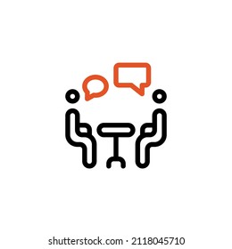 Legal Assistance Communication Outline Icon, Logo, And Illustration Vector