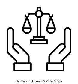 Legal Assistance icon line vector illustration