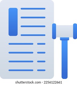 Legal business icon with blue duotone style. Lawyer, justice, judge, symbol, court, sign, gavel. Vector illustration
