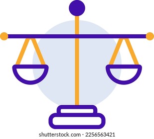 Legal business icon with purple and orange duotone style. Corporate, currency, database, development, discover, document, e commerce. Vector illustration