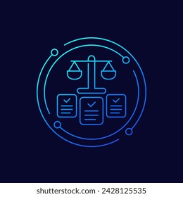 legal cases icon, linear design