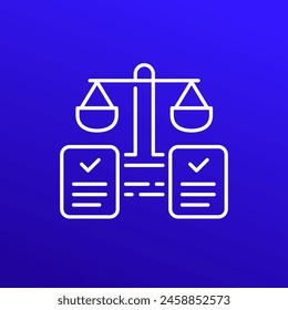 icono de casos legales, Vector lineal