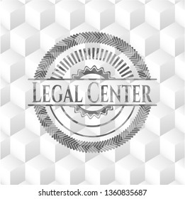 Legal Center grey emblem with geometric cube white background