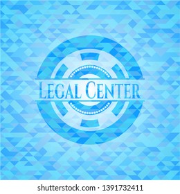 Legal Center light blue emblem. Mosaic background