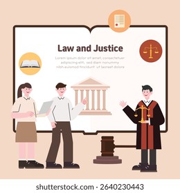 Legal Characters and Elements Illustration Design