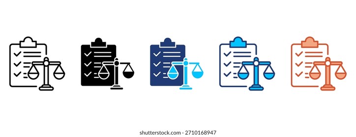 Conjunto de iconos de lista de comprobación legal Colección de varios estilos