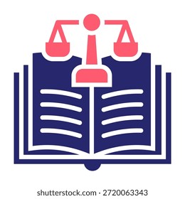 Icono de código legal Color Relleno Estilo Ilustración vectorial