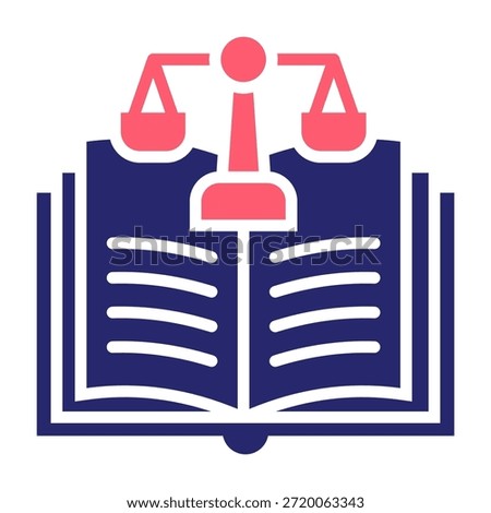 Legal Code Icon Color Fill Style Vector Illustration