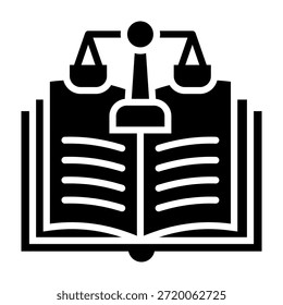 Legal Code Icon Glyph Style Vector Illustration