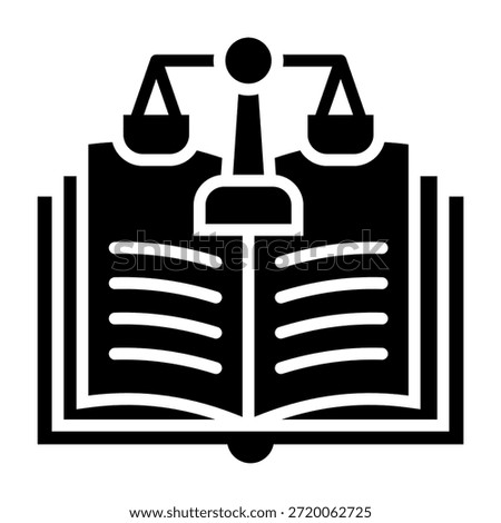 Legal Code Icon Glyph Style Vector Illustration