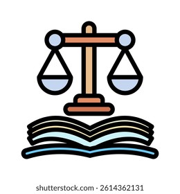 Legal Code mini illustration colored outline icon, use for taxation, economy, business, finance, UI, UX kit, app and web development, digital or print.