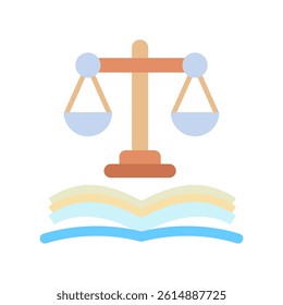 Legal Code mini illustration flat color icon, use for taxation, economy, business, finance, UI, UX kit, app and web development, digital or print.