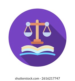 Legal Code mini illustration rounded color icon, use for taxation, economy, business, finance, UI, UX kit, app and web development, digital or print.