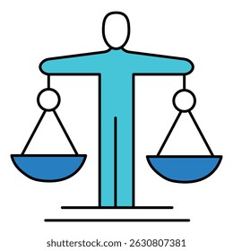 Legal Compliance Human Rights Law vector Icon design for Justice