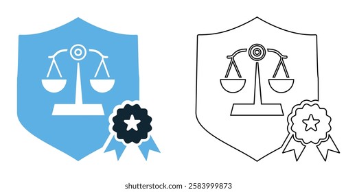 Legal compliance icon vector, regulation, law enforcement, and corporate governance, legal and business pictogram symbol ui and ux design, glyphs and stroke line