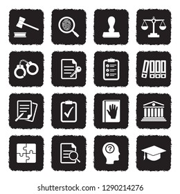 Legal Compliance Standards Icons. Grunge Black Flat Design. Vector Illustration. 