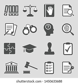 Legal Compliance Standards Icons. Sticker Design. Vector Illustration.