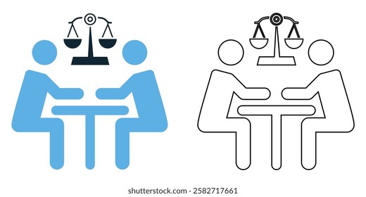 Legal consultation icon vector law advice, attorney services, and legal guidance pictogram symbol ui and ux design, glyphs and stroke line