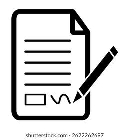 Legal contract document icon for official agreements and partnerships on white background