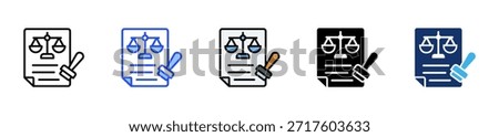 Legal Contract Icon Collection With Multiple Styles