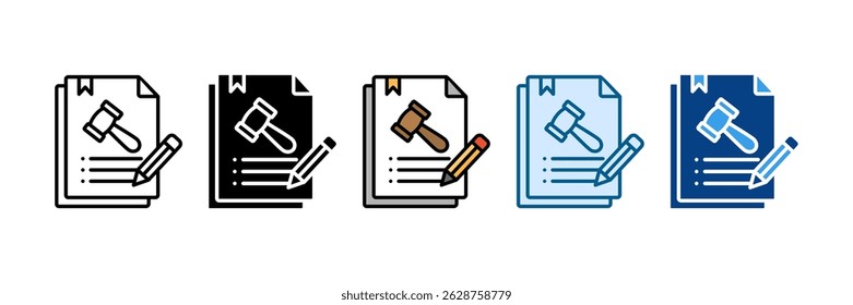 Legal Contract Icon Set Multiple Style Collection