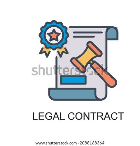 Legal Contract vector Filled outline Icon Design illustration. Web And Mobile Application Symbol on White background EPS 10 File