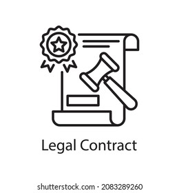 Legal Contract vector outline Icon Design illustration. Web And Mobile Application Symbol on White background EPS 10 File