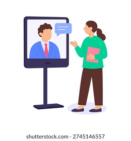 Legal Coordination, managing communication between legal parties, Flat vector character illustration